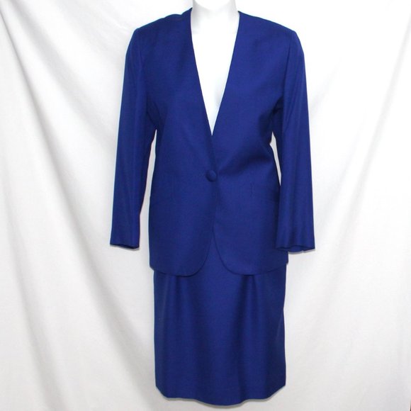 COPY - Christian Dior Size 14 100% Rayon 1 Button Skirt Suit - Great! - Picture 12 of 13